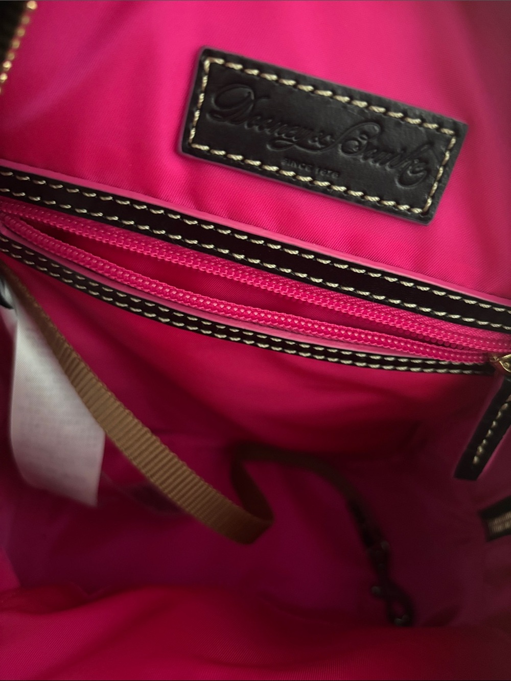 Dooney & Bourke White Mini Backpack with Multicolor Cat Print and Pink Trim - Picture 6 of 6